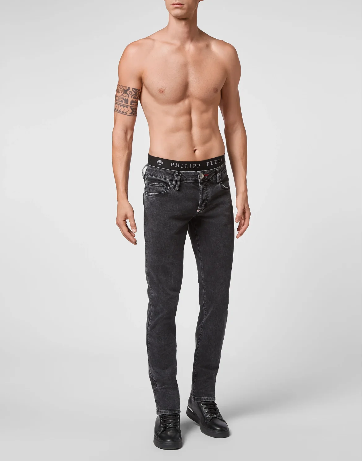 Denim Trousers Straight Cut, цвет: Серый
