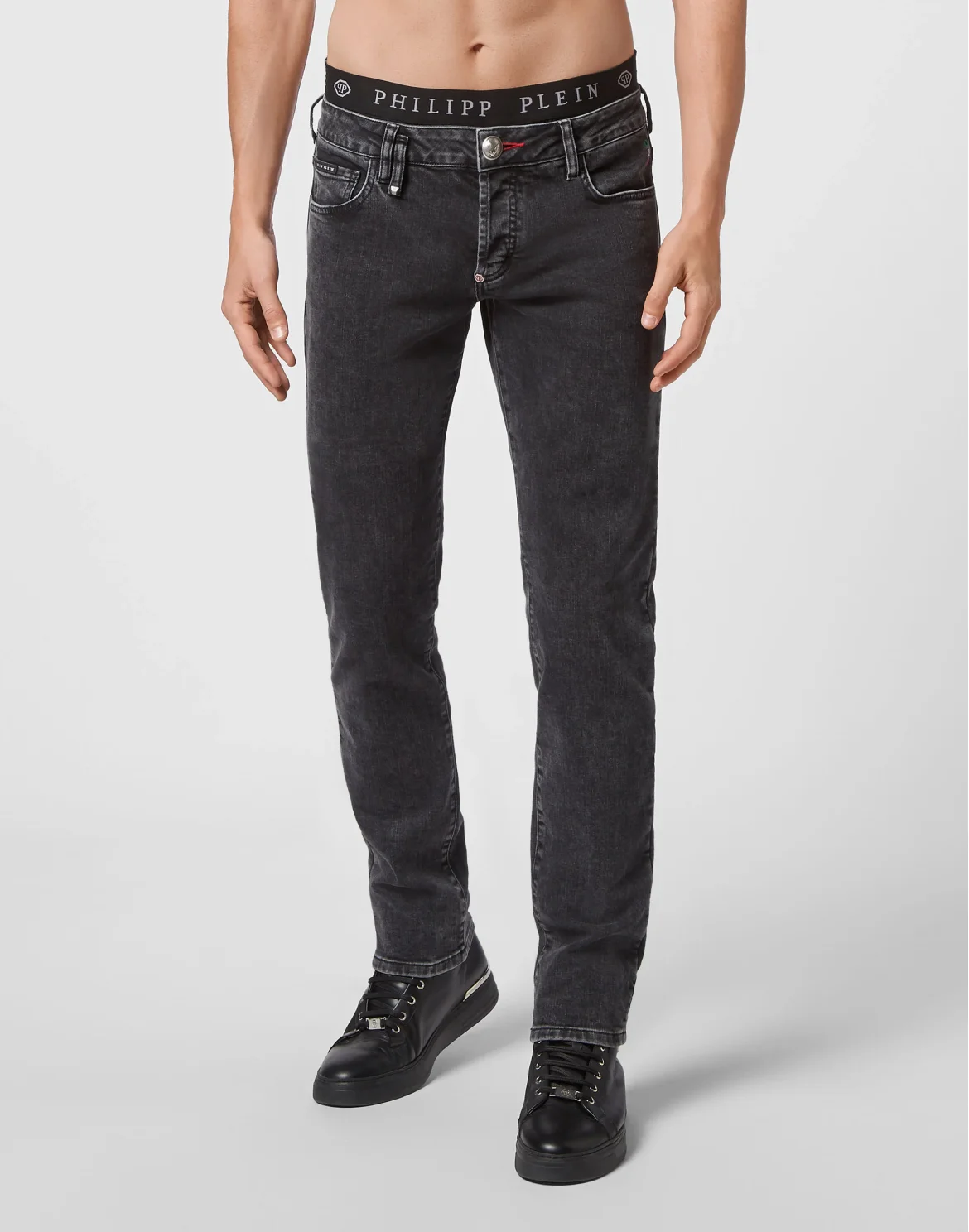 Denim Trousers Straight Cut, цвет: Серый