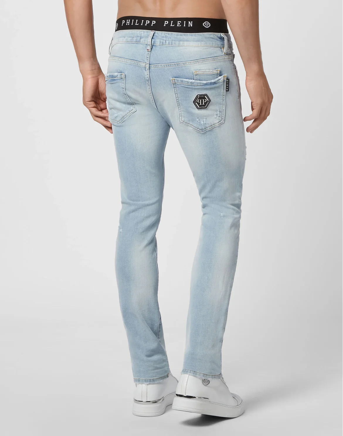Denim Trousers Super Straight Cut Destroyed, цвет: Голубой