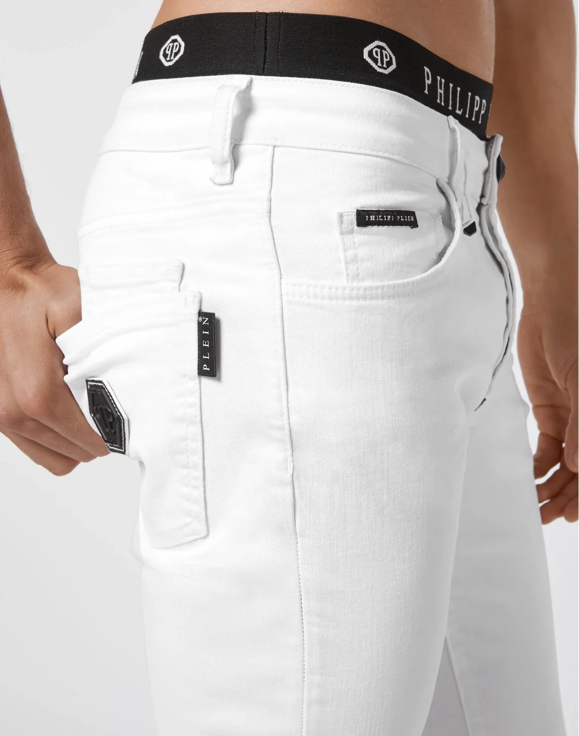 Denim Trousers Super Straight Cut Iconic Plein, цвет: Белый