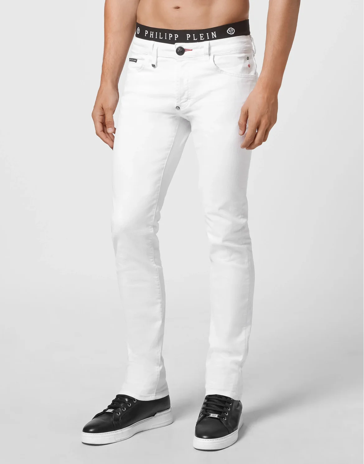 Denim Trousers Super Straight Cut Iconic Plein, цвет: Белый