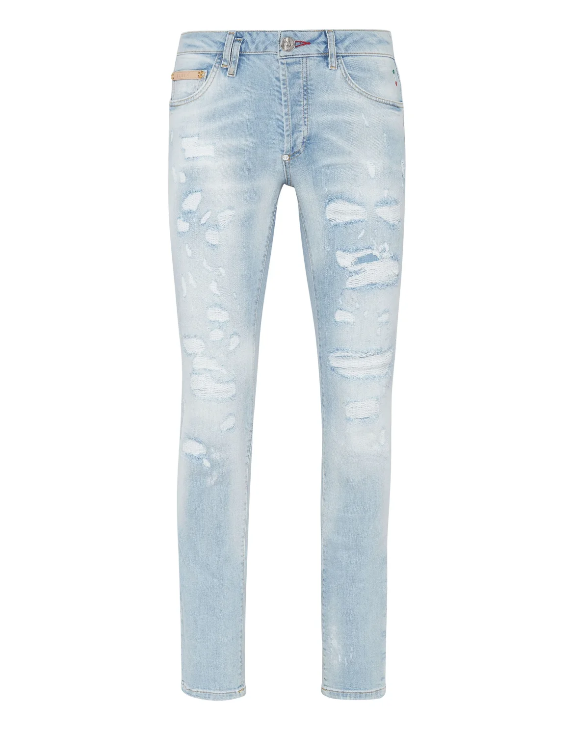 Denim Trousers Super Straight Cut Studs, цвет: Голубой