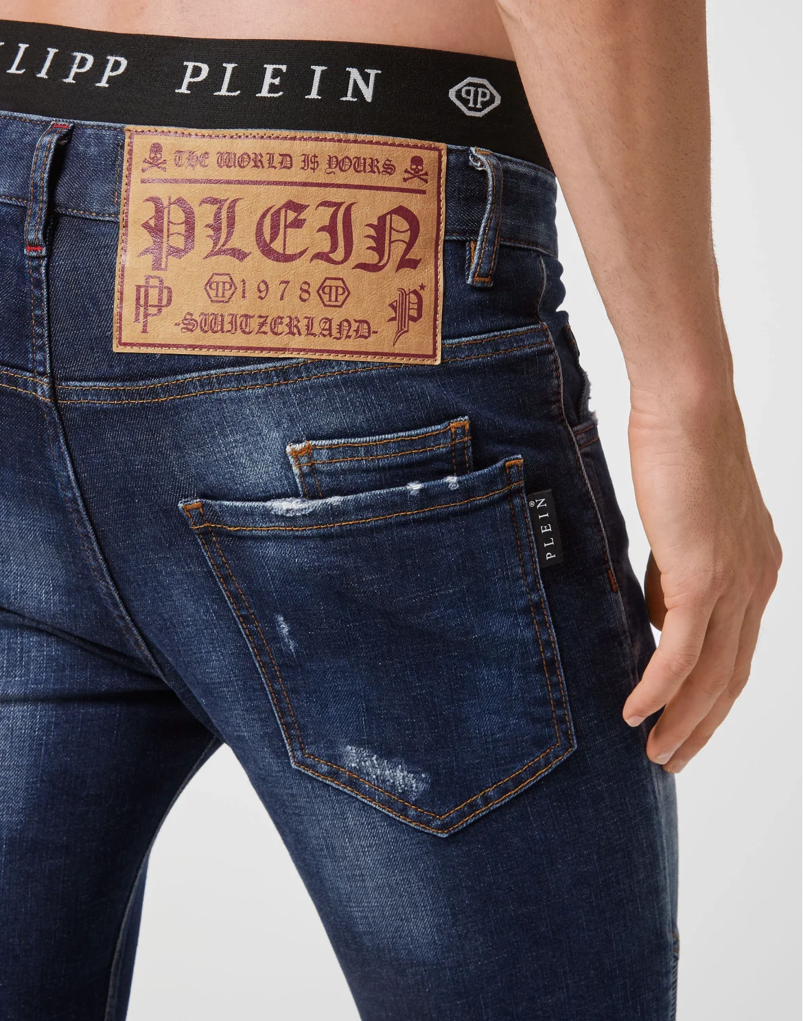 Denim Trousers Skinny Biker Fit, цвет: Синий