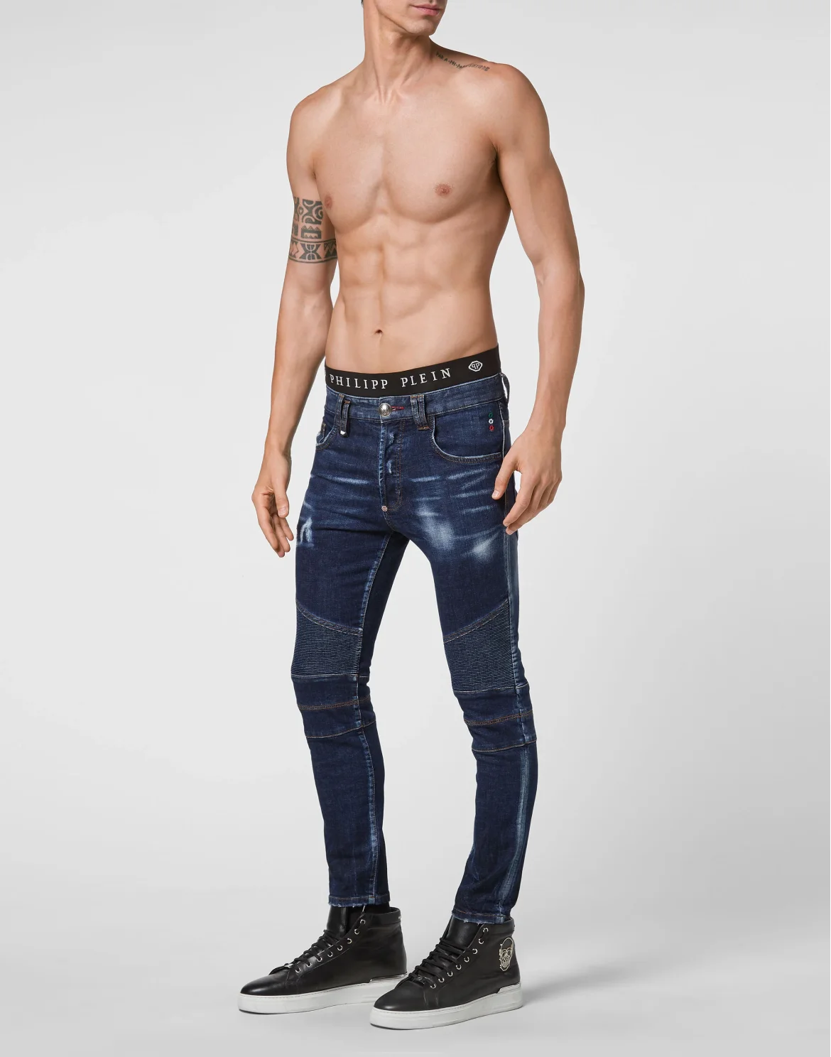 Denim Trousers Skinny Biker Fit, цвет: Синий