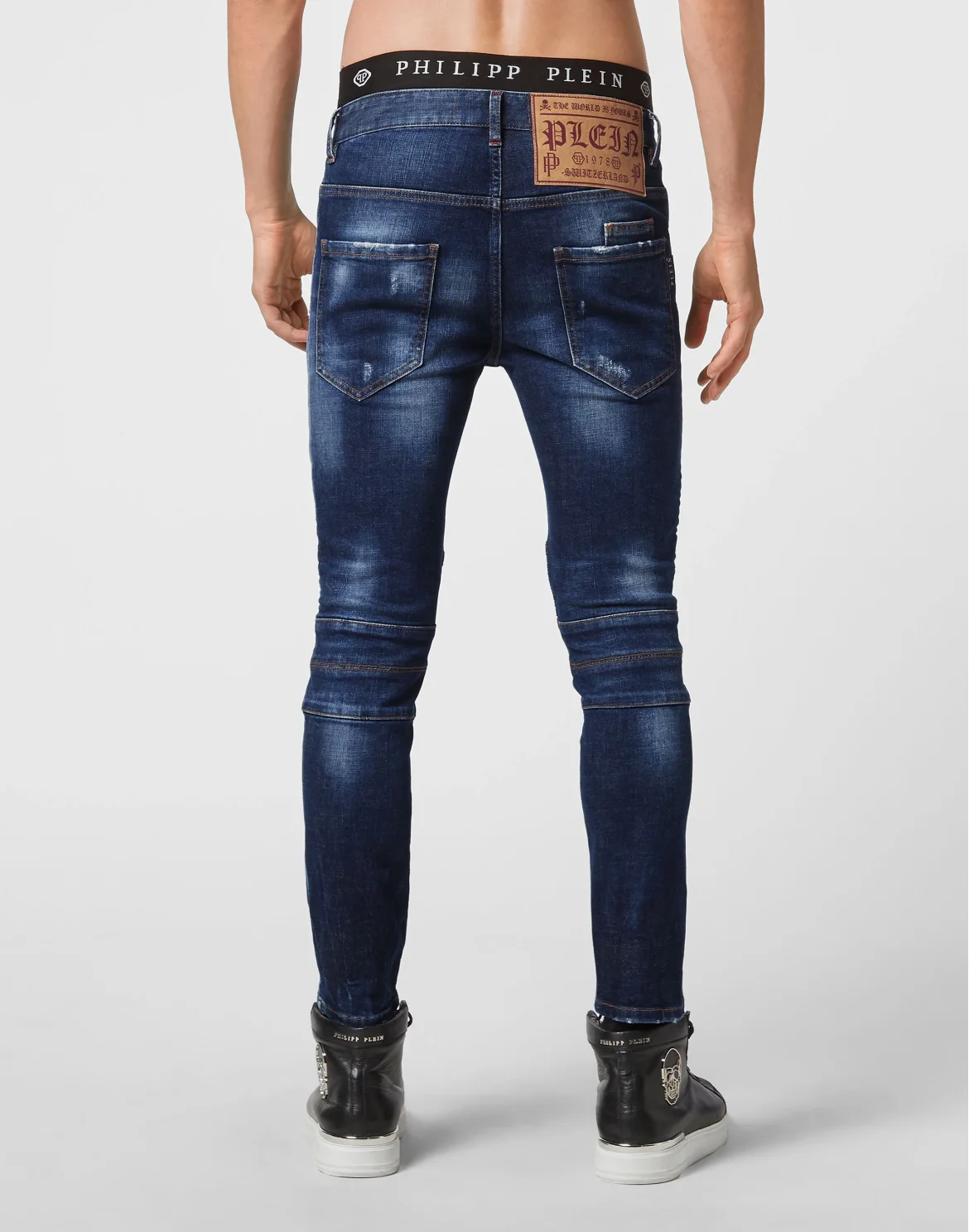 Denim Trousers Skinny Biker Fit, цвет: Синий