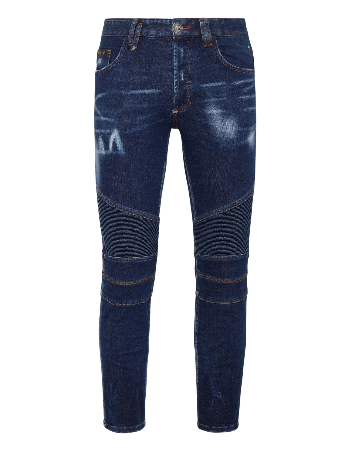 Denim Trousers Skinny Biker Fit, цвет: Синий