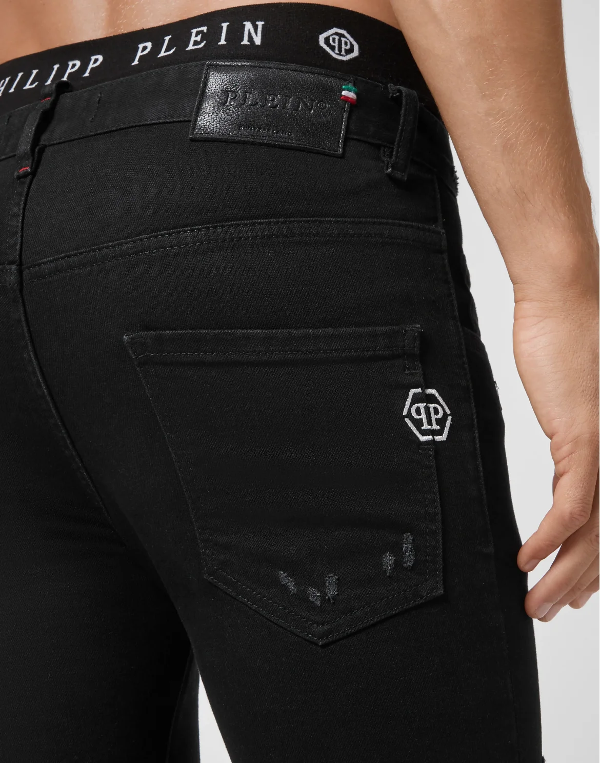 Denim Trousers Straight Cut, цвет: Черный