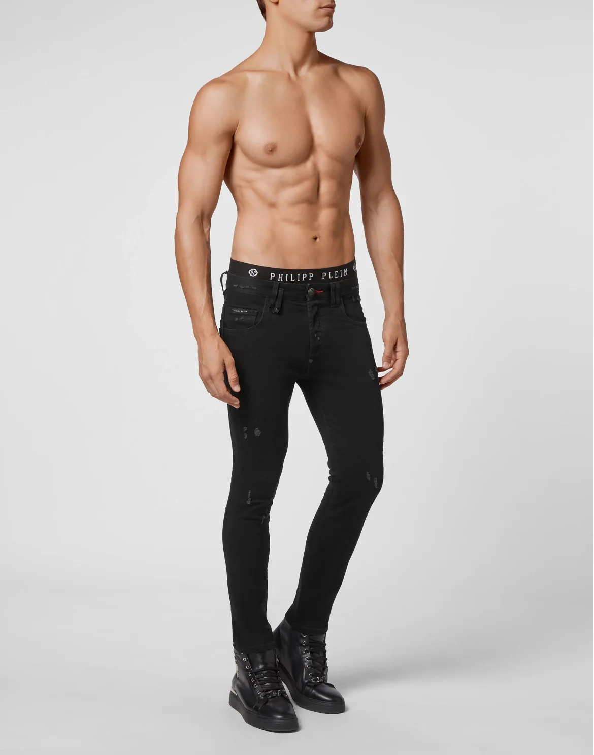 Denim Trousers Straight Cut, цвет: Черный