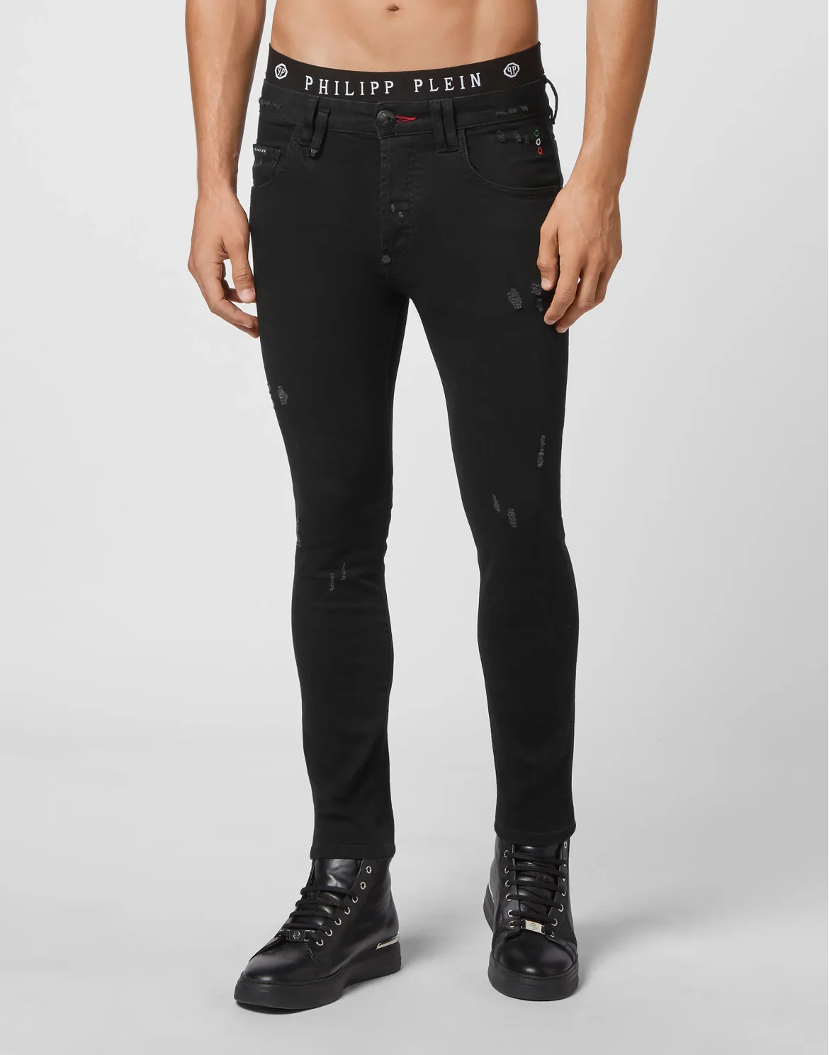 Denim Trousers Straight Cut, цвет: Черный