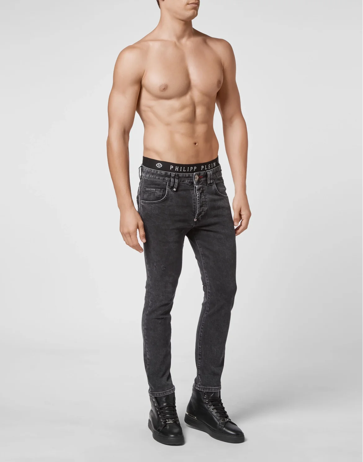Denim Trousers Straight Cut, цвет: Серый
