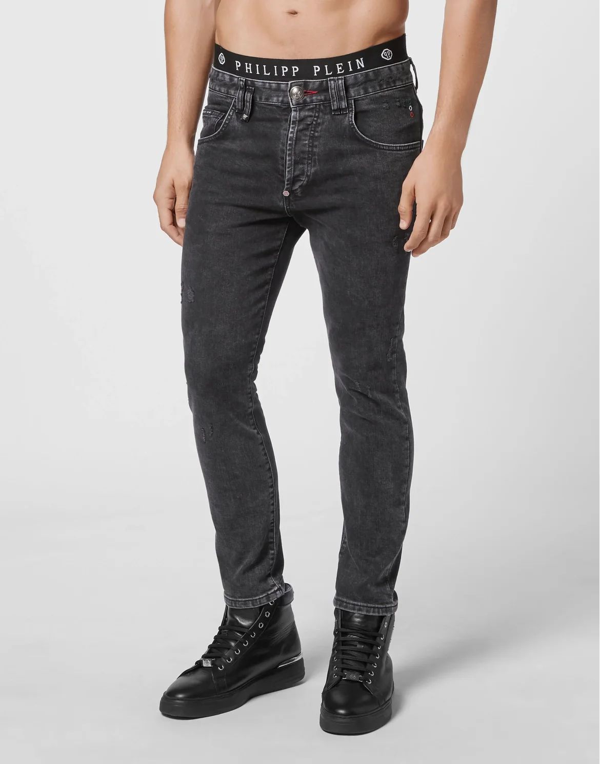Denim Trousers Straight Cut, цвет: Серый