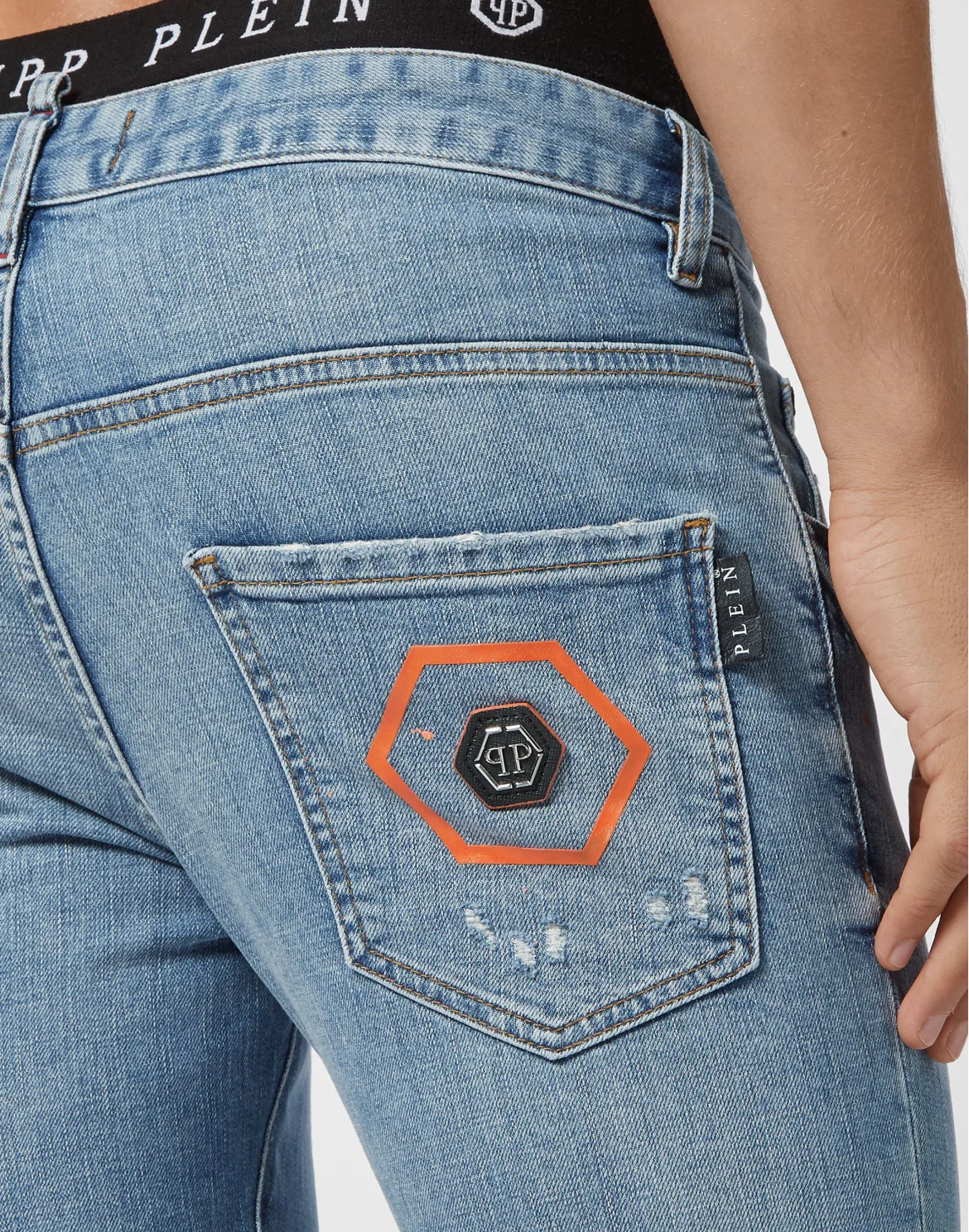 Denim Trousers Skinny Hexagon, цвет: Синий