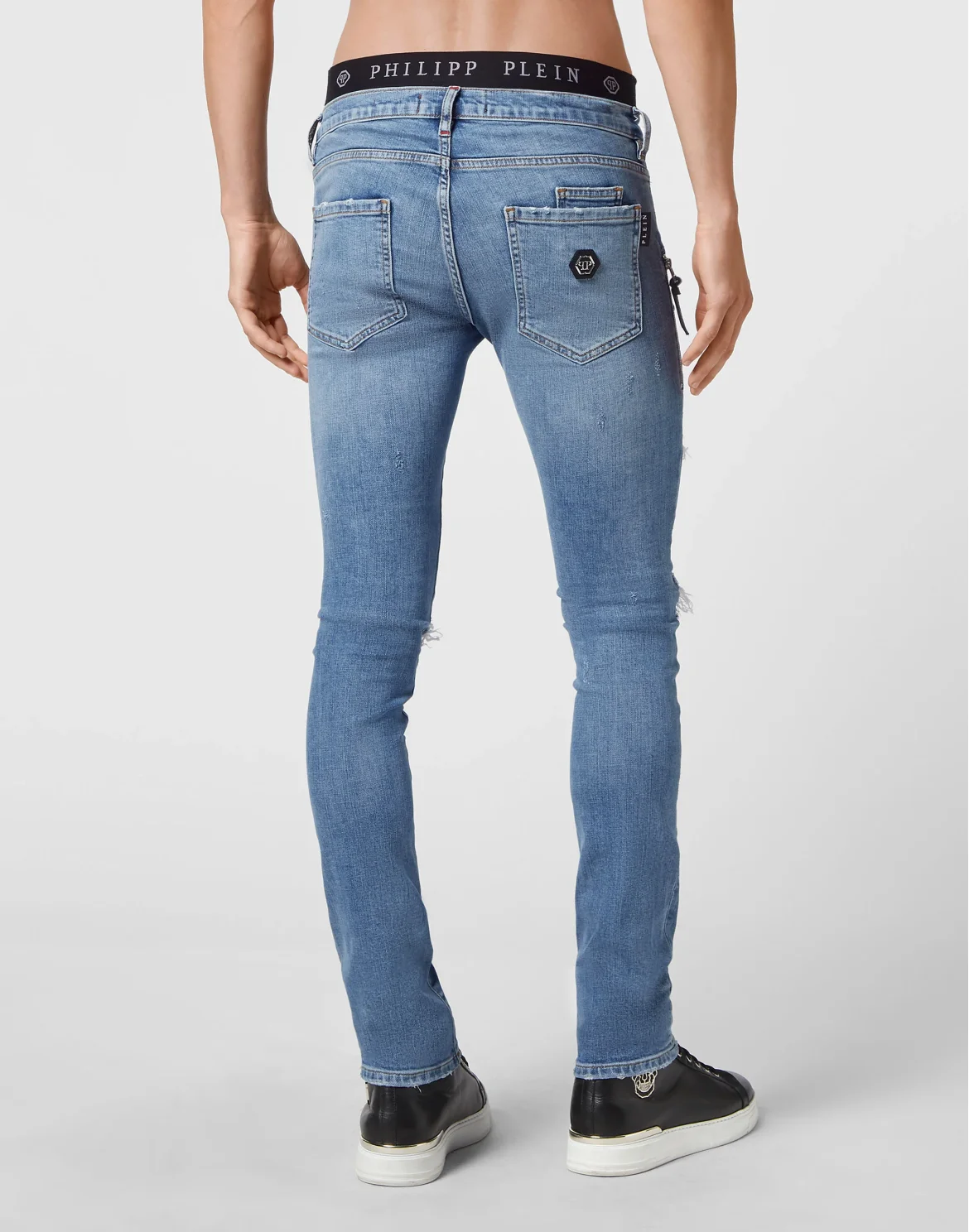 Denim Trousers Biker Destroyed, цвет: Синий