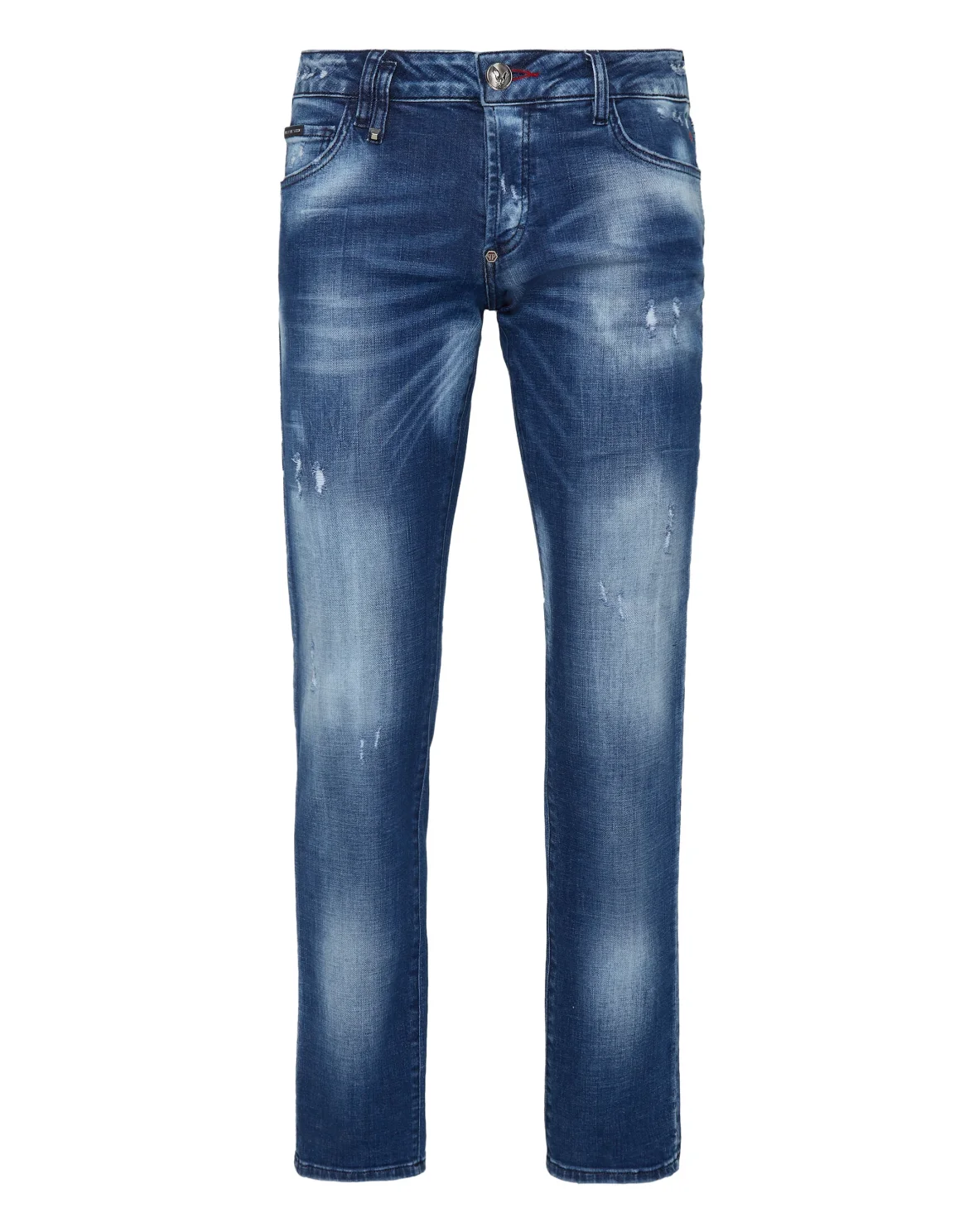 Denim Trousers  Straight Cut Supreme Destroyed Iconic Plein, цвет: Синий