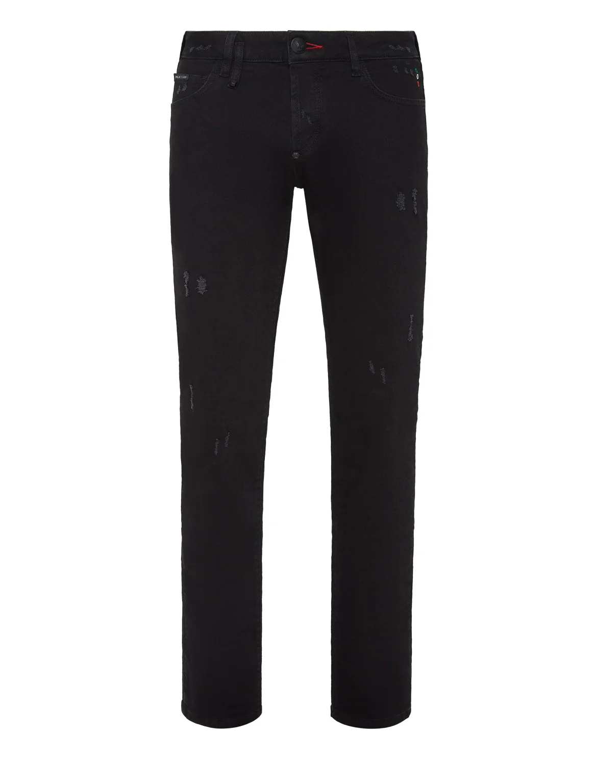 Denim Trousers Straight Cut Supreme Iconic Plein, цвет: Черный