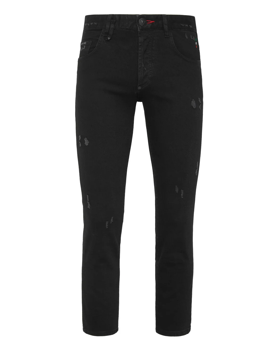 Denim Trousers Skinny Destroyed Iconic Plein, цвет: Черный