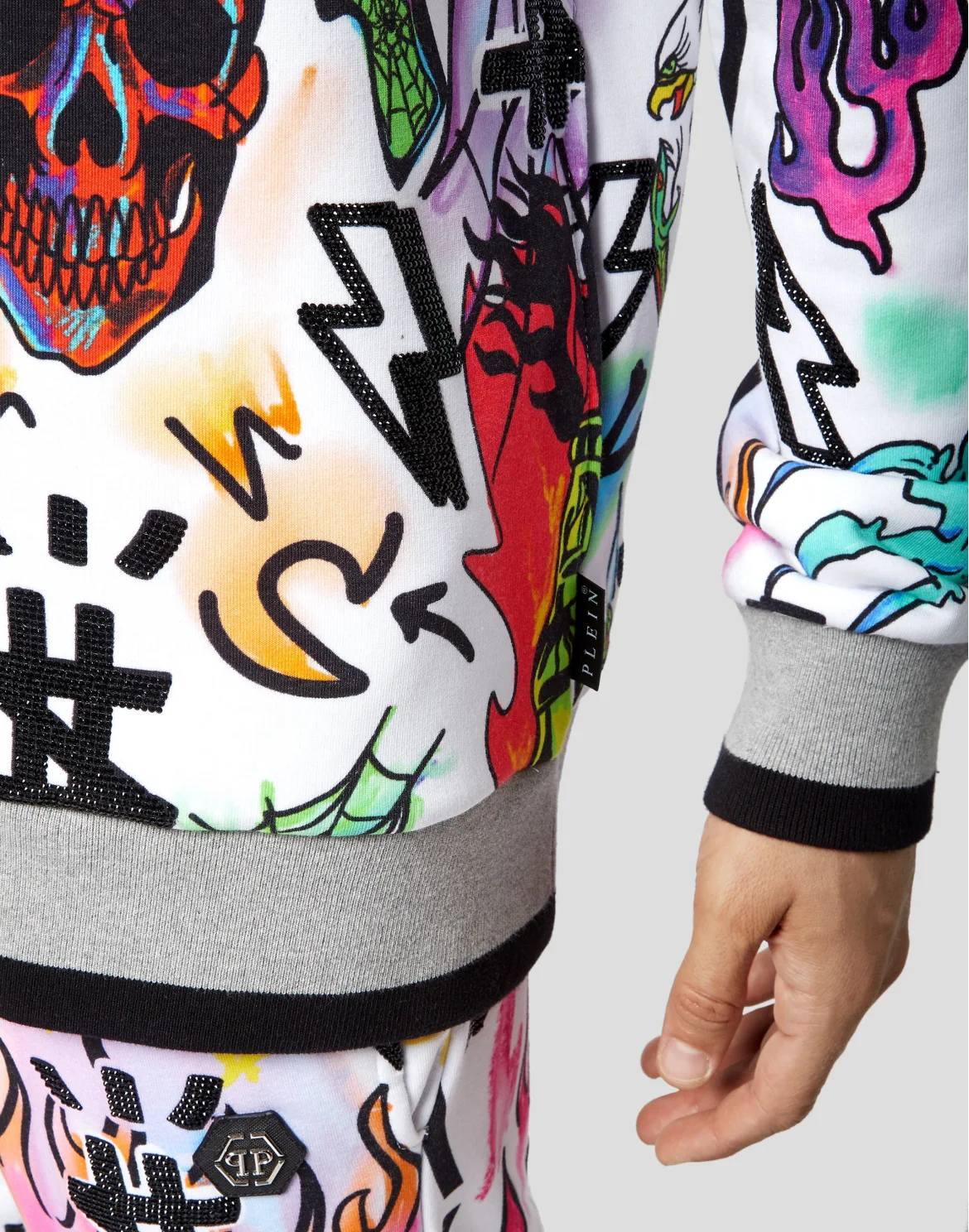 Double Hoodie sweatshirt Tattoo Monogram, цвет: Белый