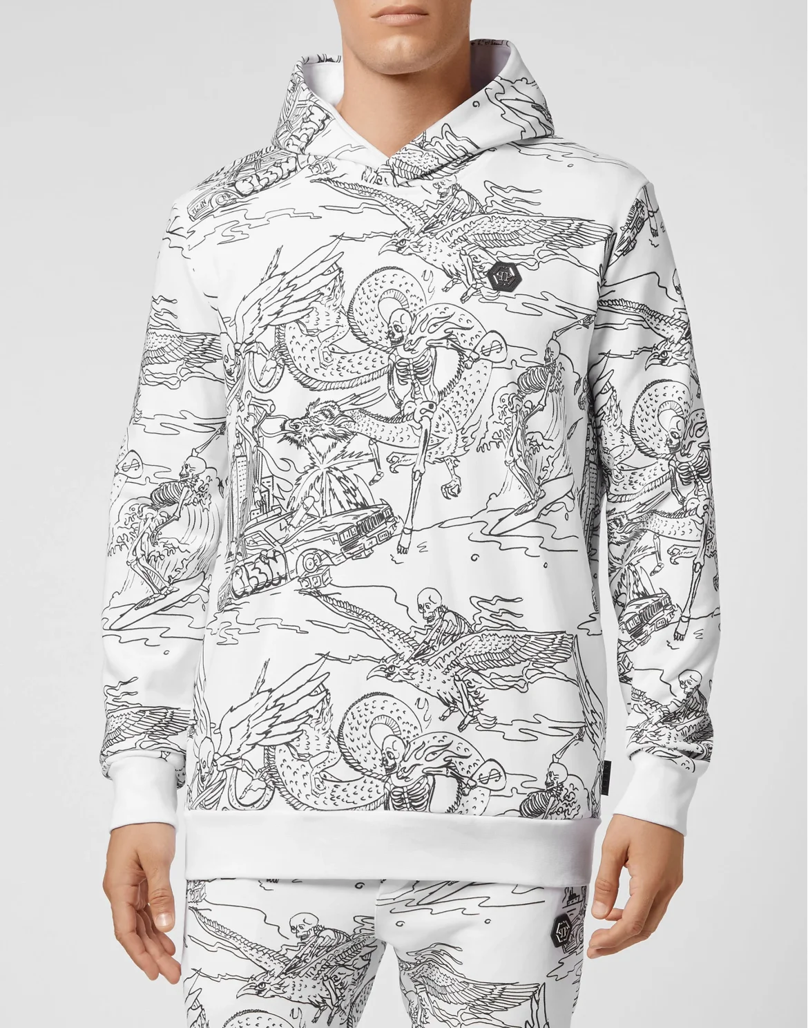 Hoodie sweatshirt Embroidered, цвет: Белый