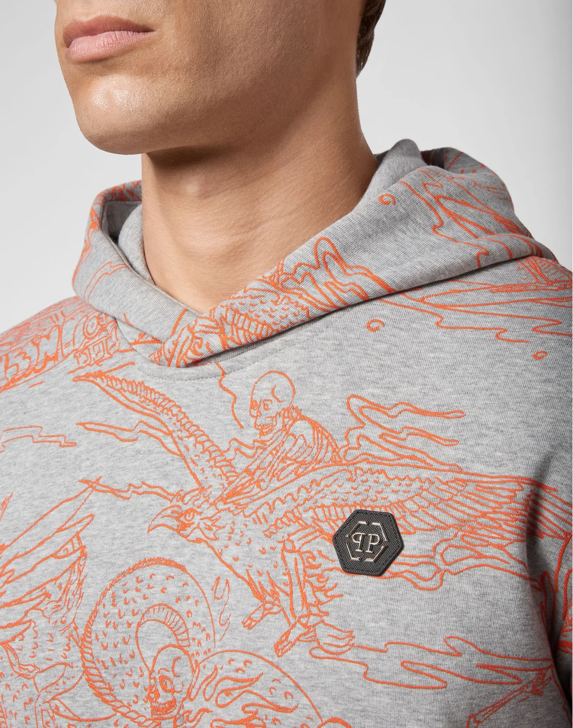 Hoodie sweatshirt Embroidered, цвет: Серый