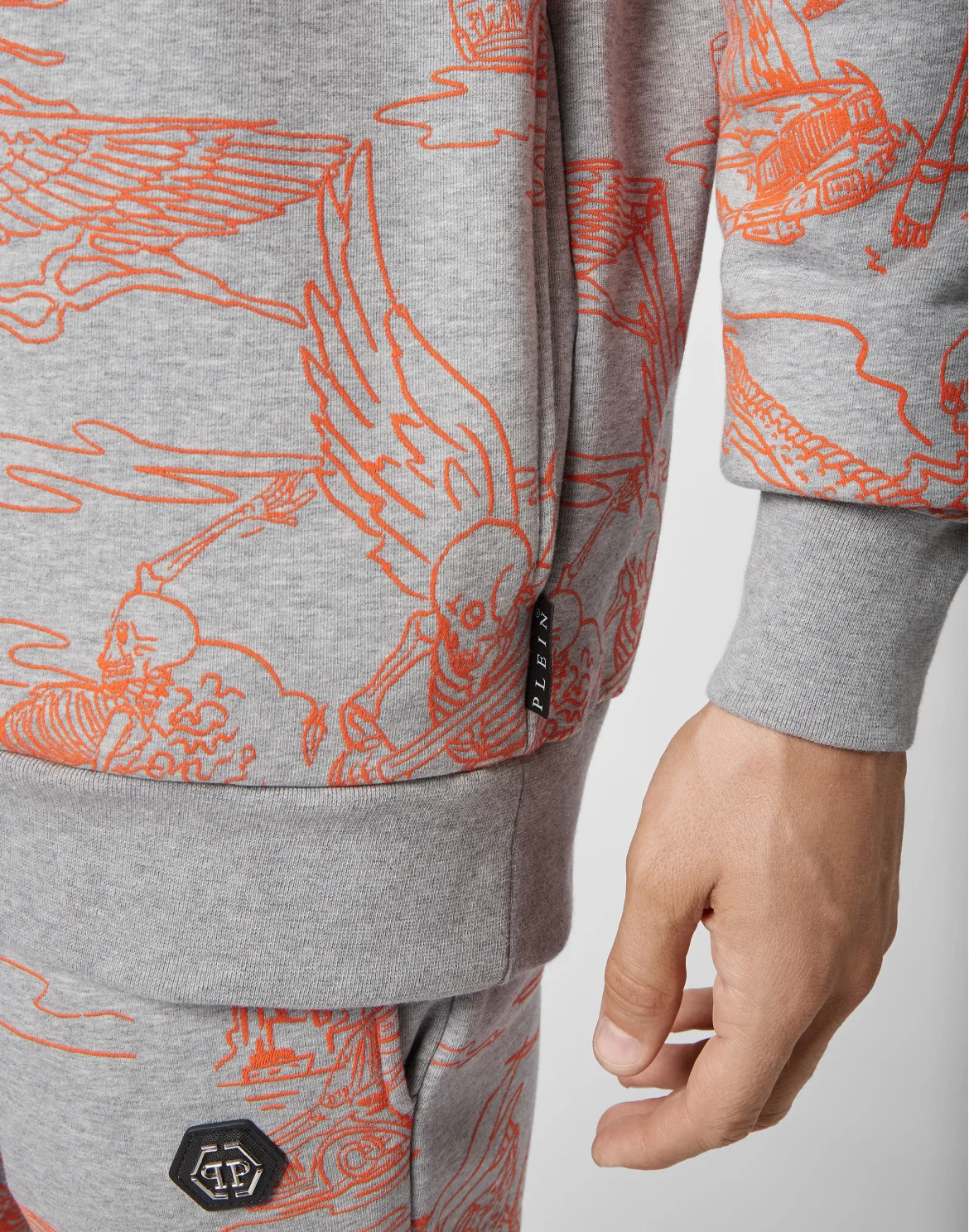 Hoodie sweatshirt Embroidered, цвет: Серый