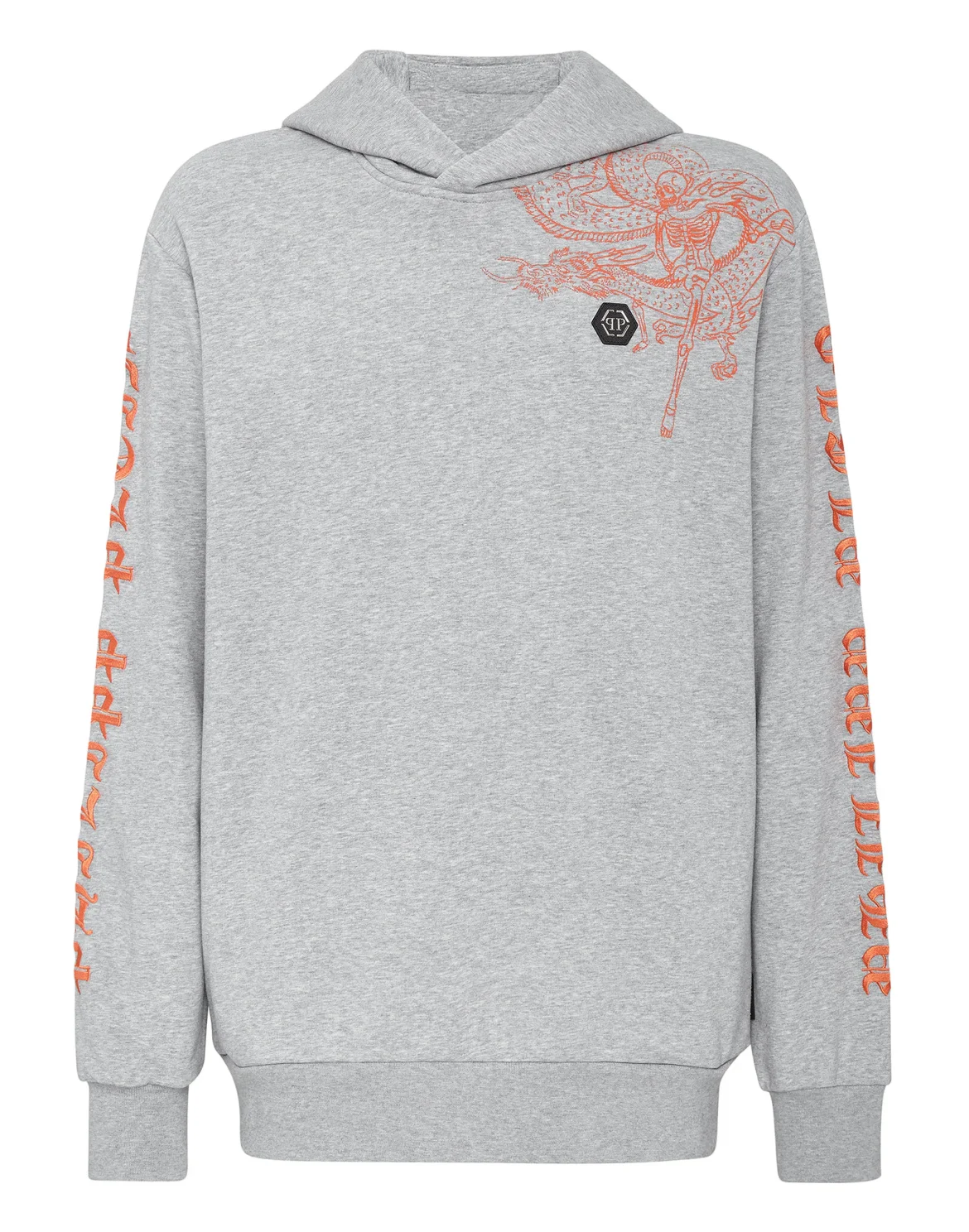 Hoodie sweatshirt Embroidery Gothic Plein, цвет: Серый