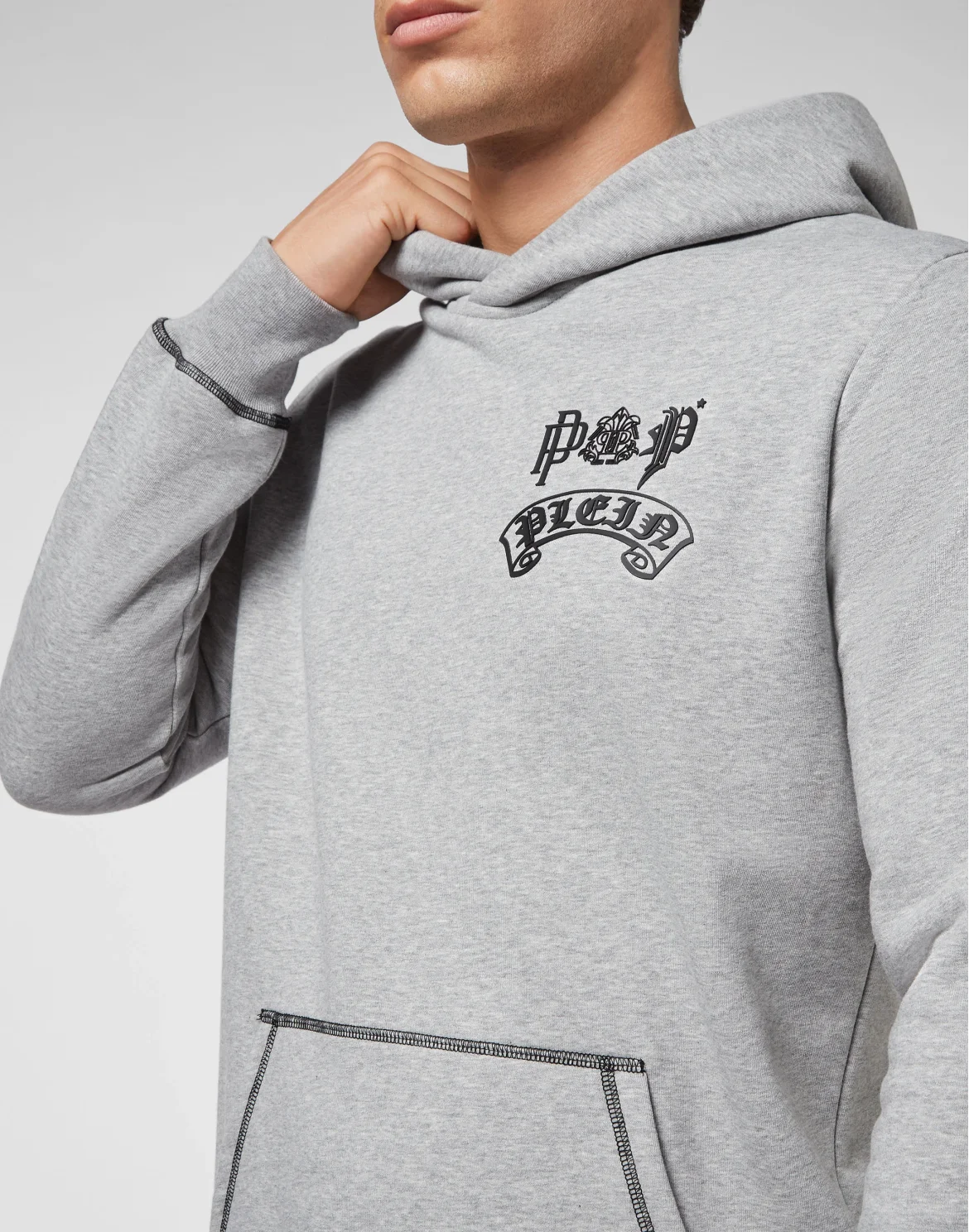 Hoodie sweatshirt Stones Gothic Plein, цвет: Серый