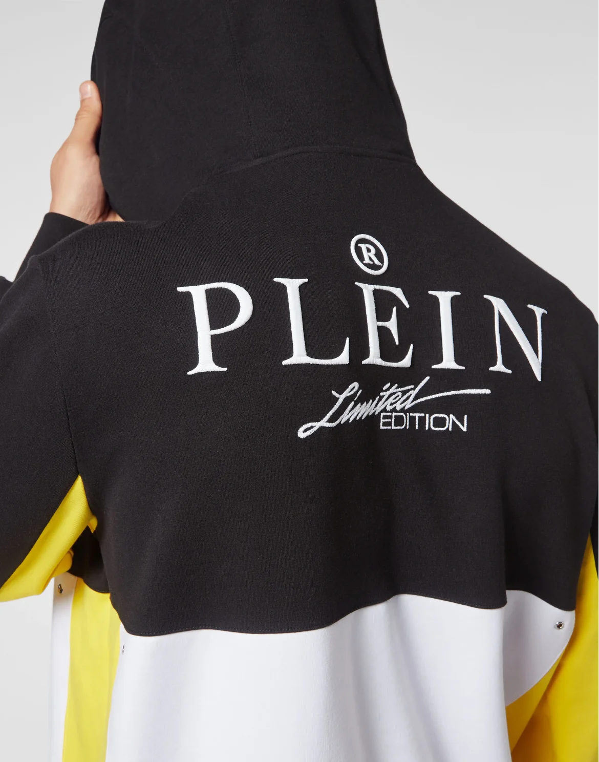 Double Hoodie sweatshirt Nylon Insert Iconic Plein, цвет: Желтый