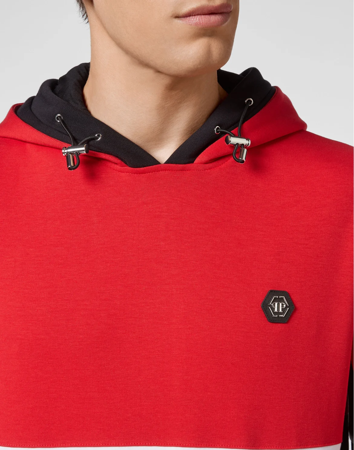Double Hoodie sweatshirt Nylon Insert Iconic Plein, цвет: Красный