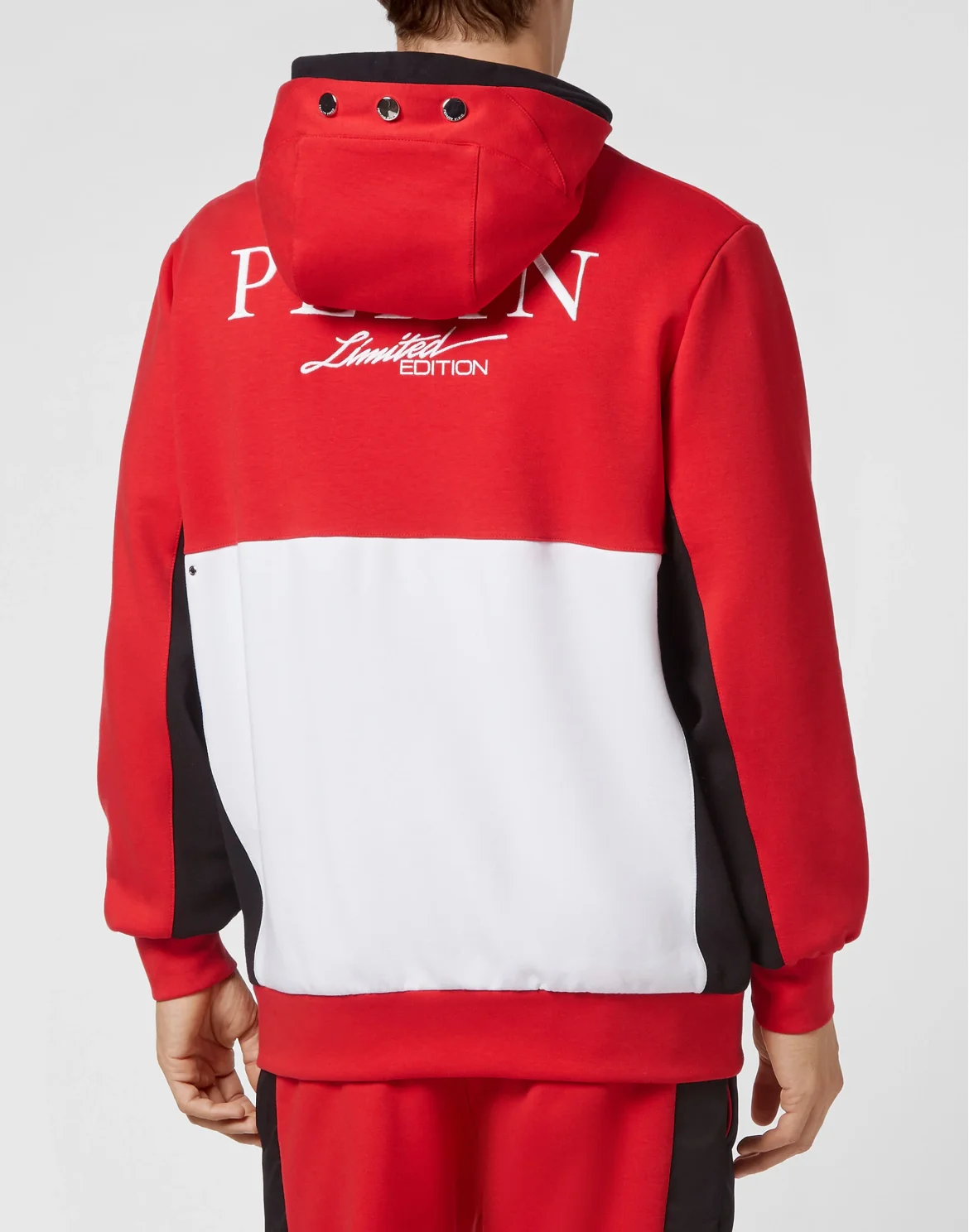 Double Hoodie sweatshirt Nylon Insert Iconic Plein, цвет: Красный