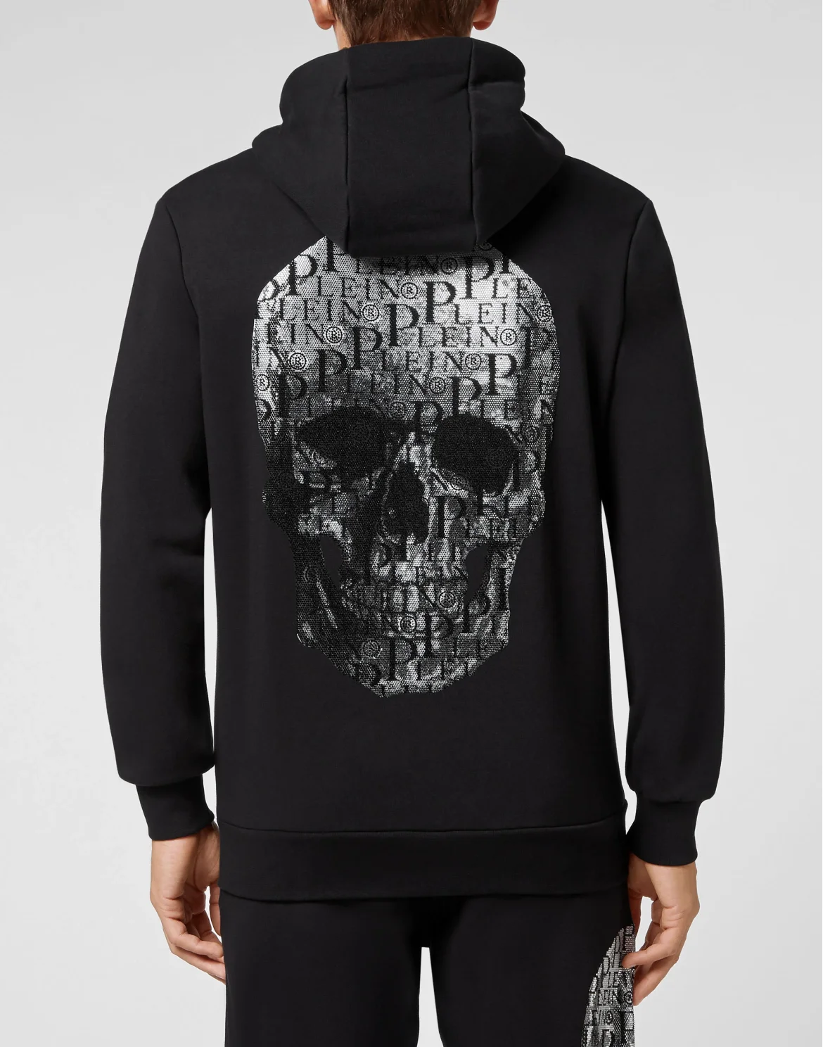 Hoodie Sweatjacket Full Zip Stones Skull and Plein, цвет: Черный