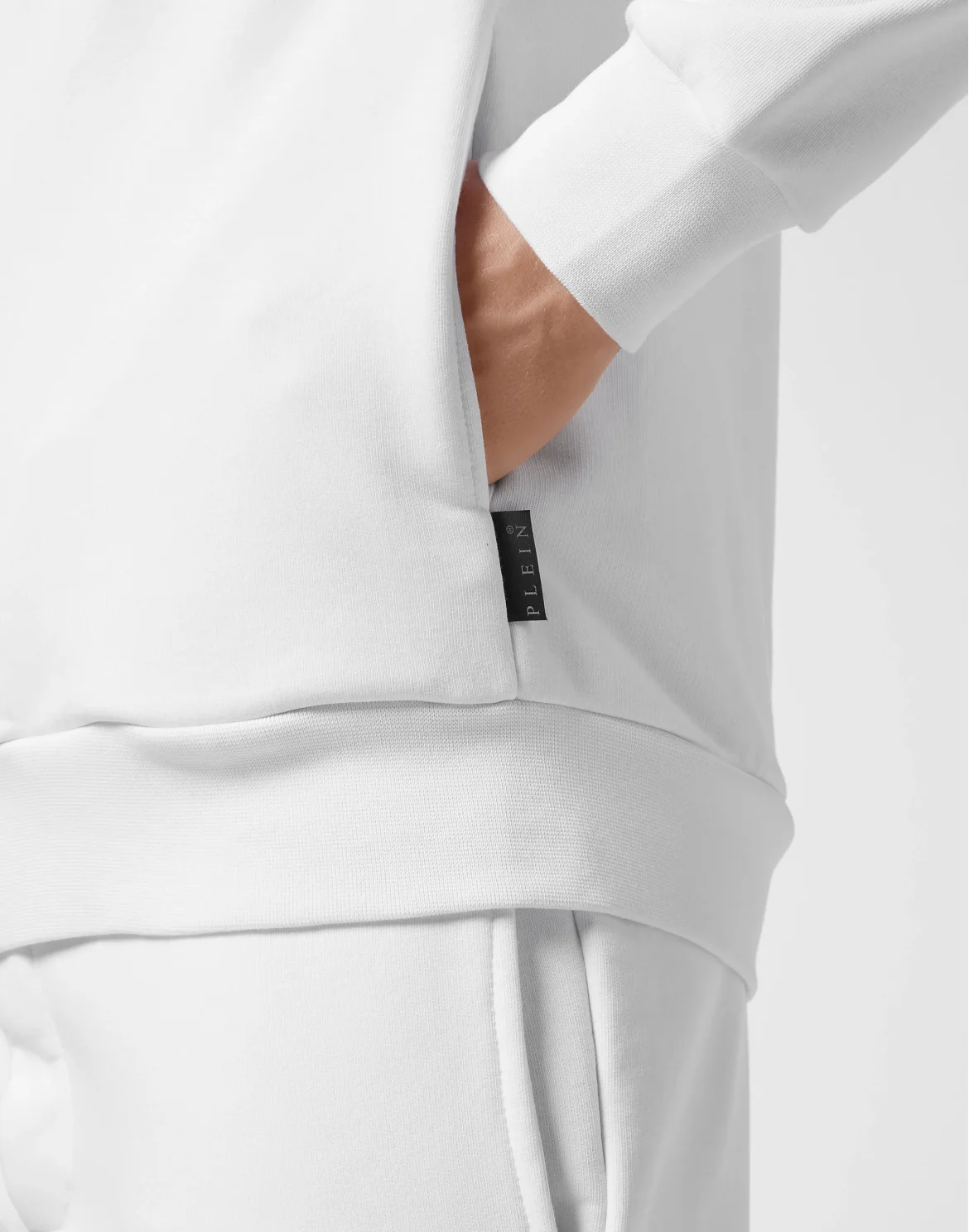 Hoodie Sweatjacket Full Zip Iconic Plein, цвет: Белый