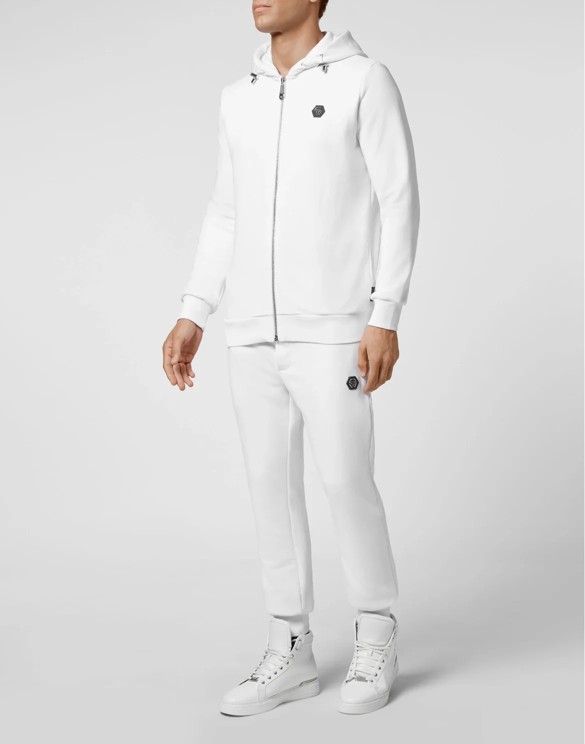 Hoodie Sweatjacket Full Zip Iconic Plein, цвет: Белый