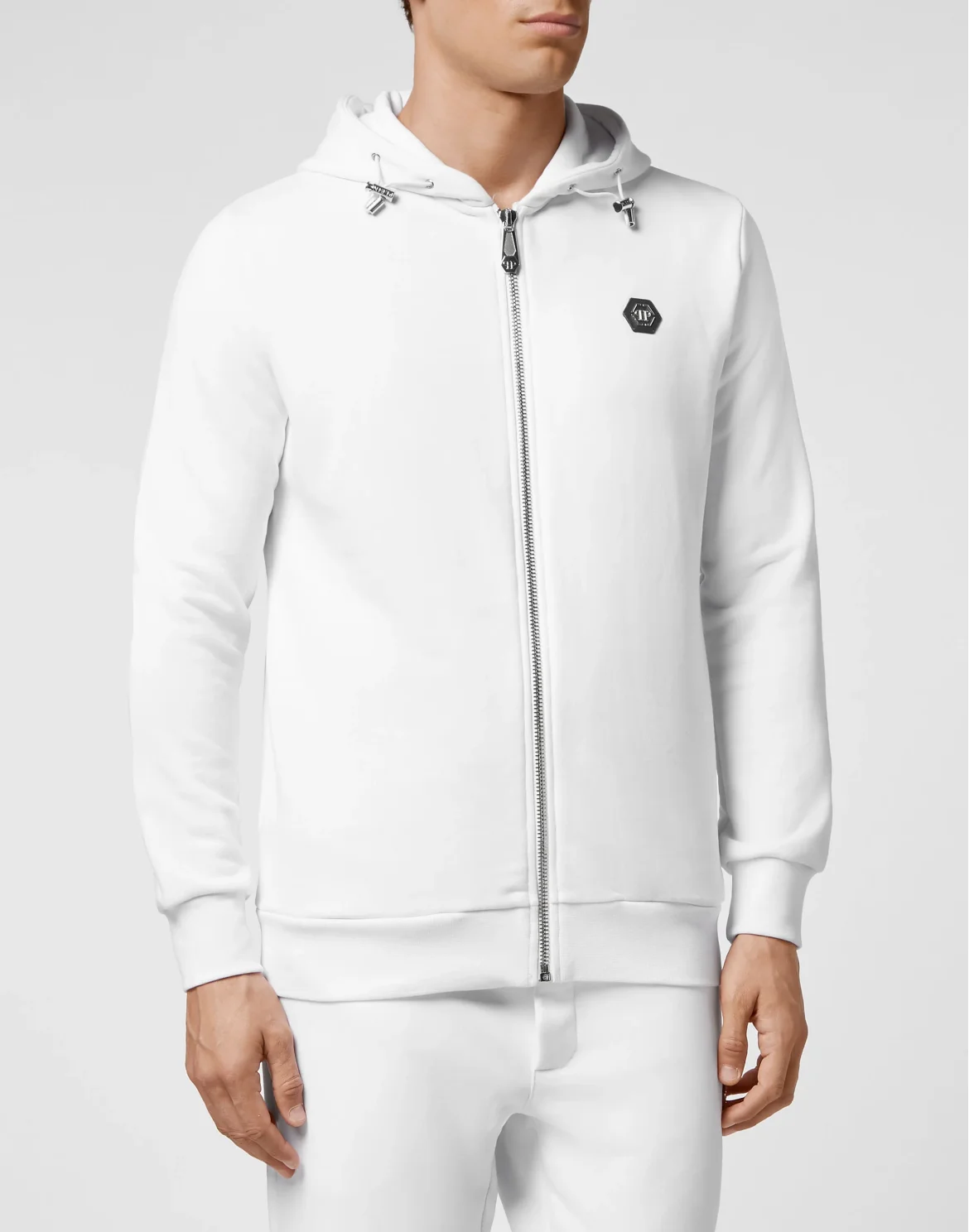 Hoodie Sweatjacket Full Zip Iconic Plein, цвет: Белый
