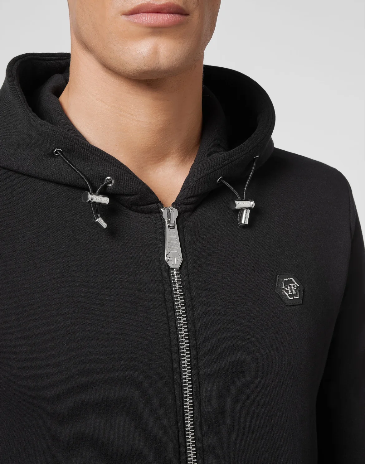 Hoodie Sweatjacket Full Zip Iconic Plein, цвет: Черный