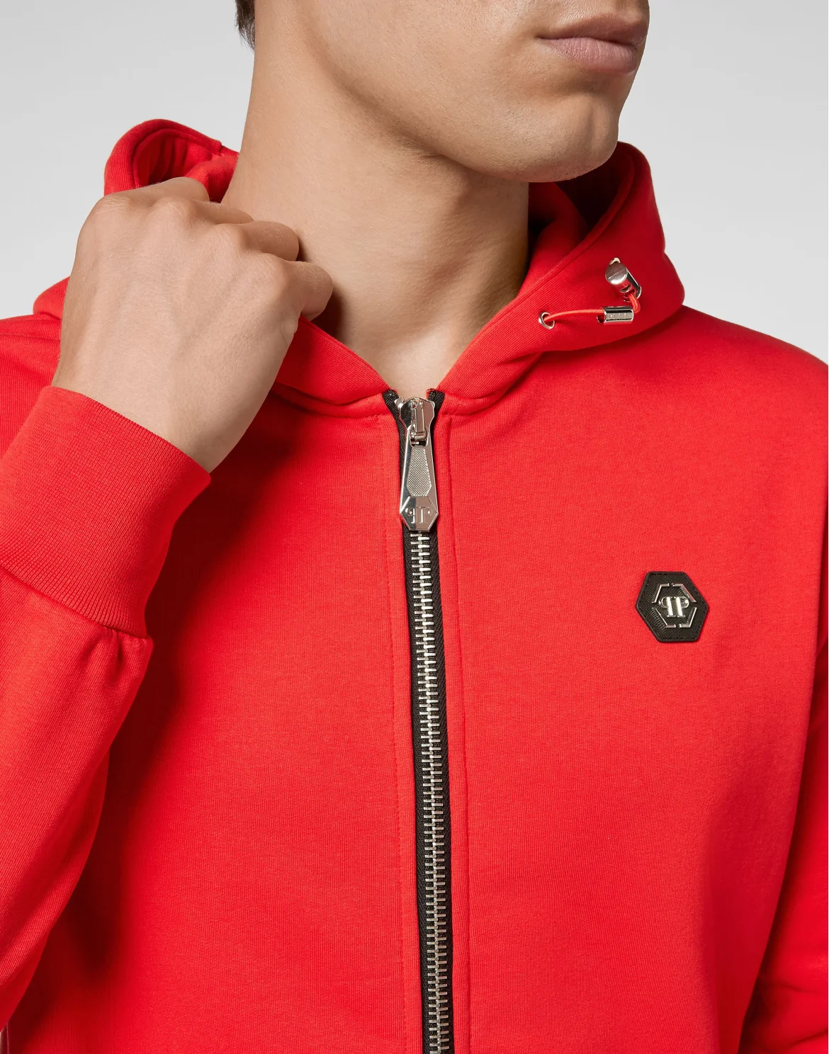 Hoodie Sweatjacket Full Zip Iconic Plein, цвет: Красный