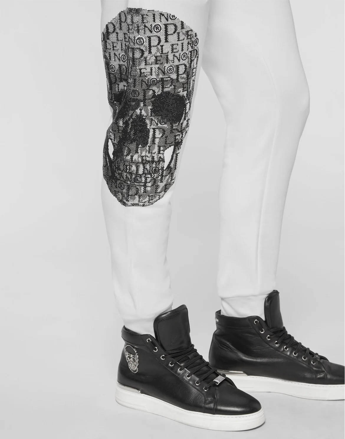 Tracksuit Top/Trousers Stones Skull and Plein, цвет: Белый