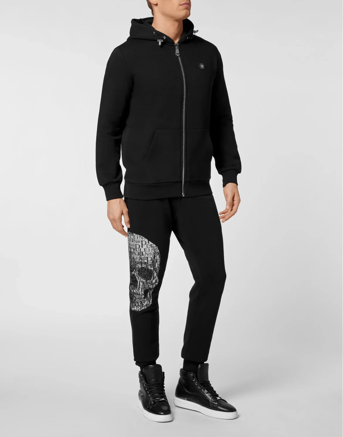 Tracksuit Top/Trousers Stones Skull and Plein, цвет: Черный