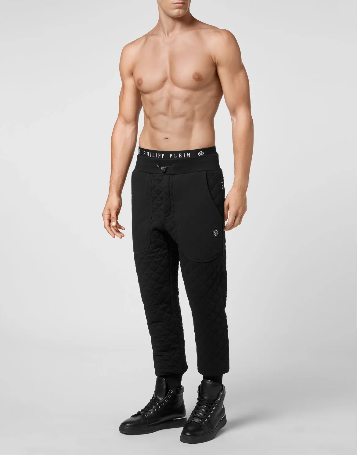 Jogging Trousers Quilted Hexagon, цвет: Черный