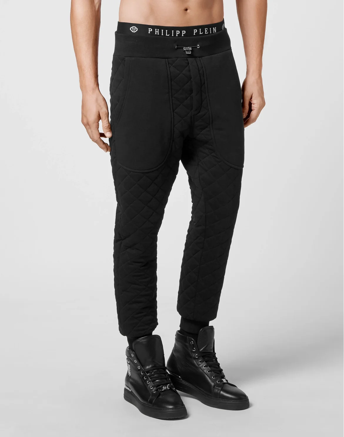 Jogging Trousers Quilted Hexagon, цвет: Черный