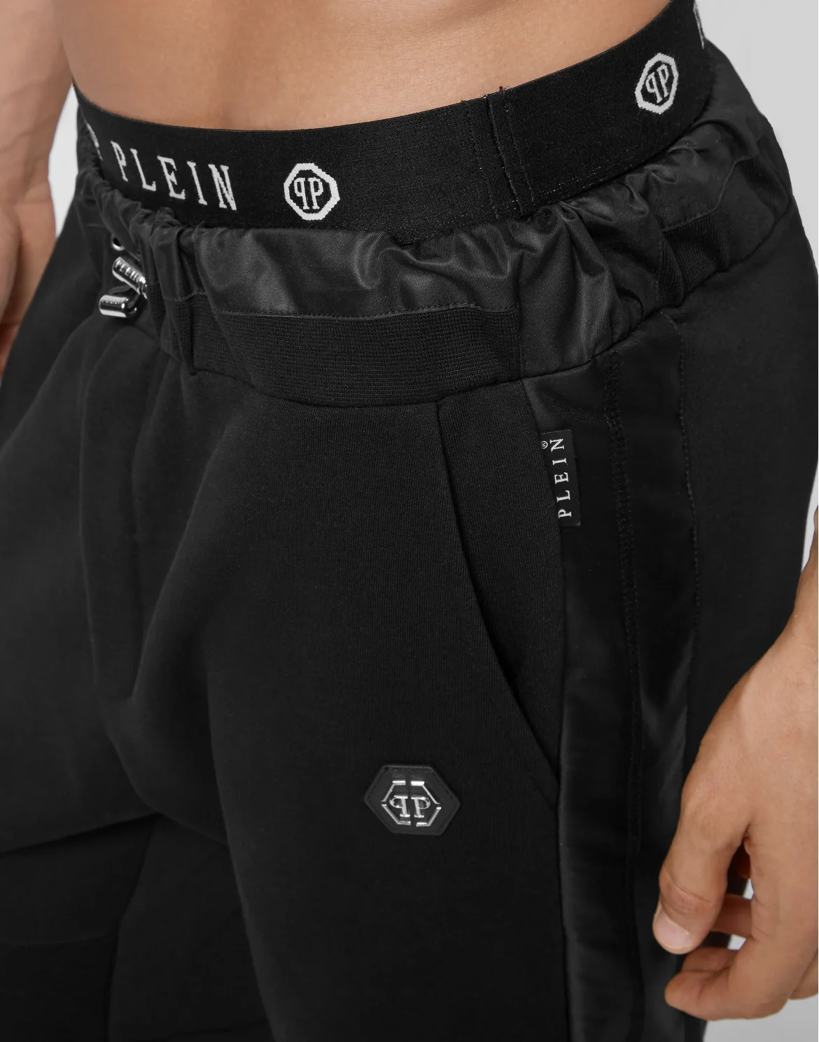 Jogging Trousers Nylon Insert Hexagon, цвет: Черный