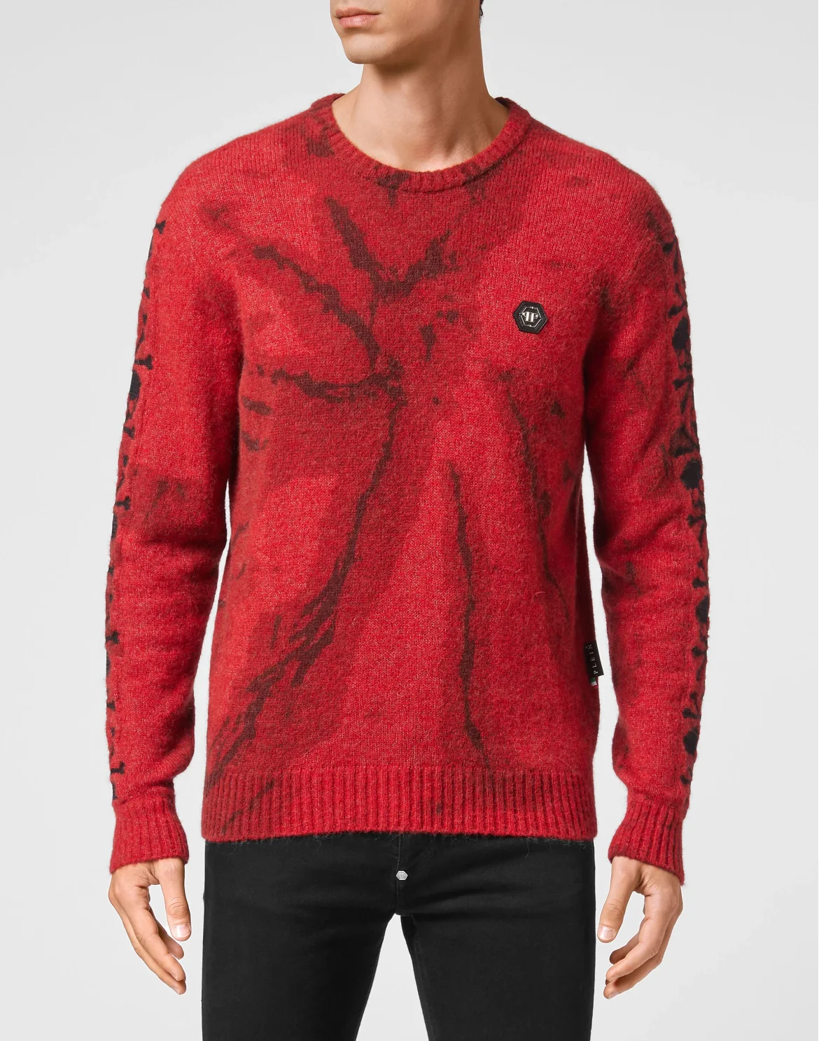 Wool Alpaca Pullover Round Neck LS Bleached Skull, цвет: Оранжевый