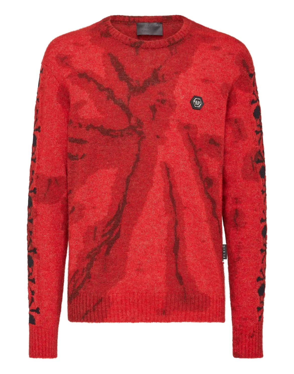 Wool Alpaca Pullover Round Neck LS Bleached Skull, цвет: Оранжевый