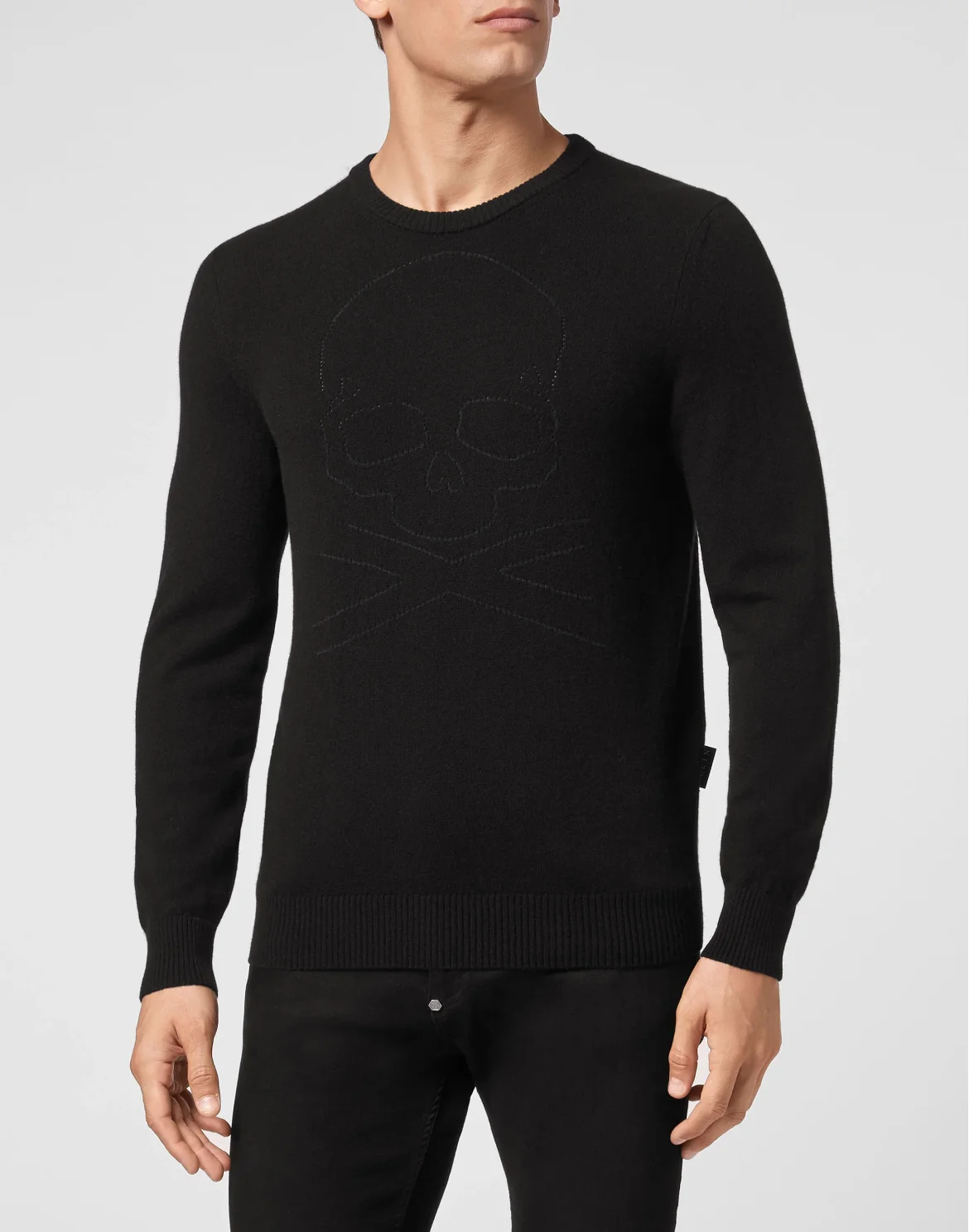 Cashmere Pullover Round Neck LS Skull and Plein, цвет: Черный