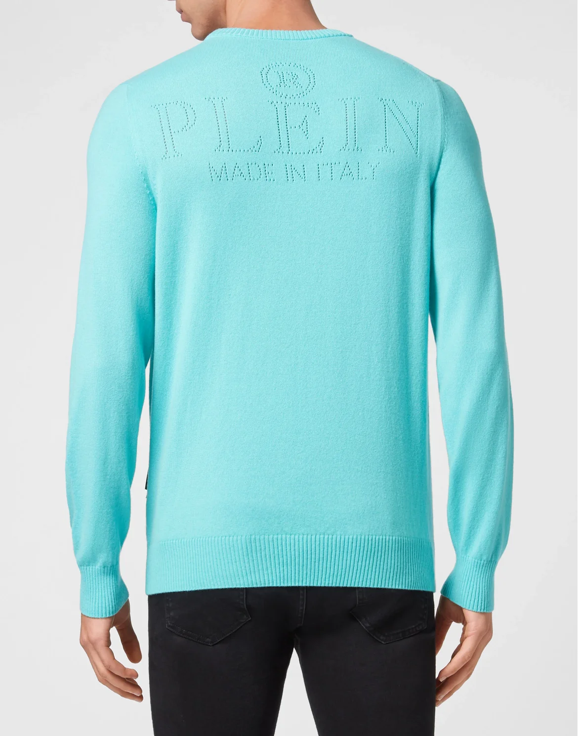 Cashmere Pullover Round Neck LS Skull and Plein, цвет: Голубой