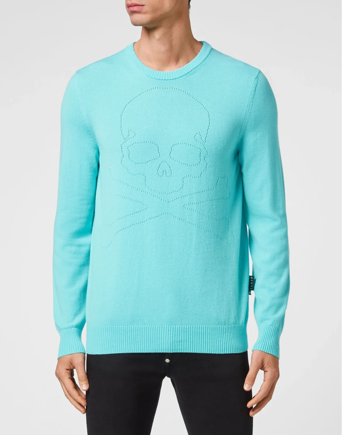 Cashmere Pullover Round Neck LS Skull and Plein, цвет: Голубой