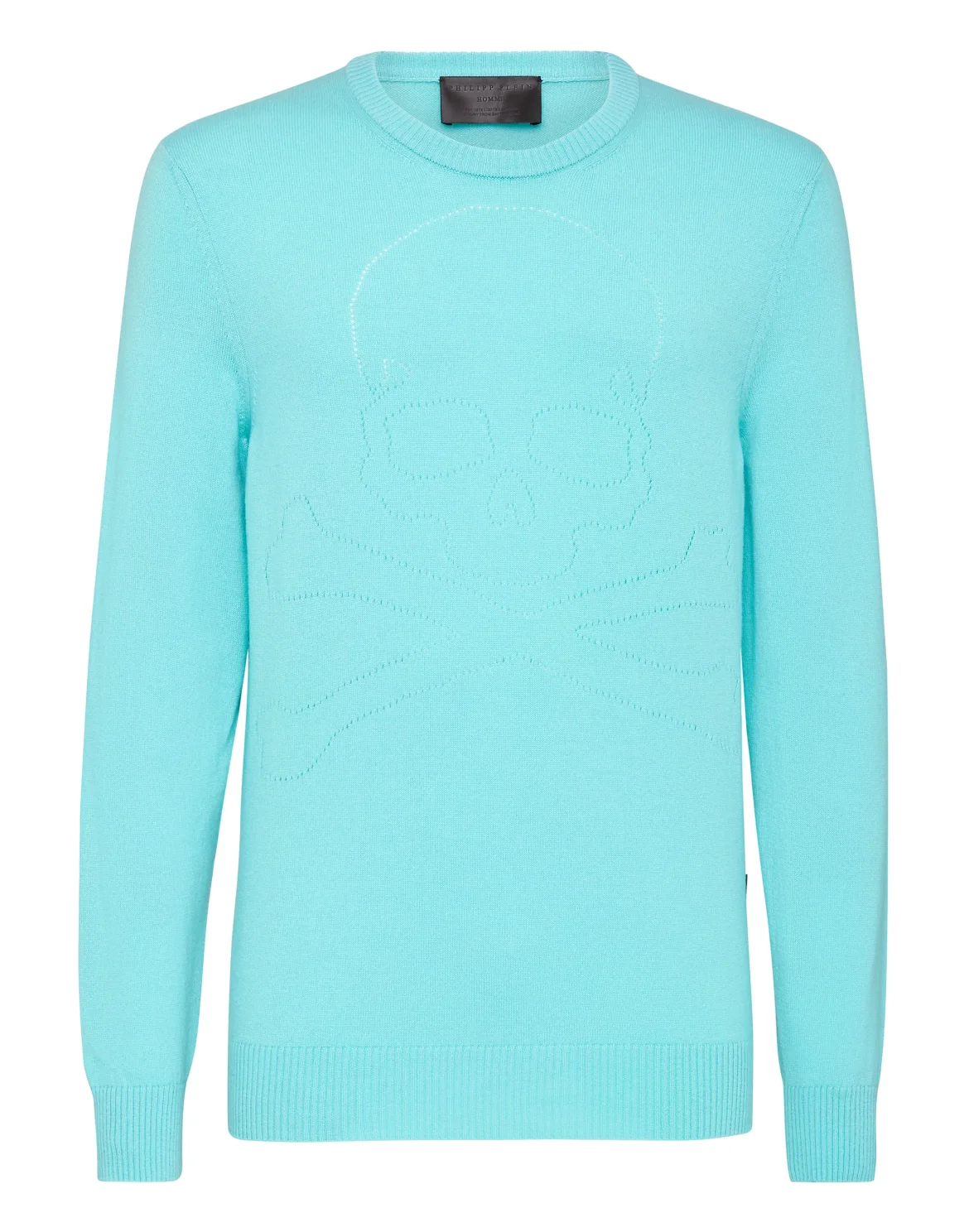 Cashmere Pullover Round Neck LS Skull and Plein, цвет: Голубой