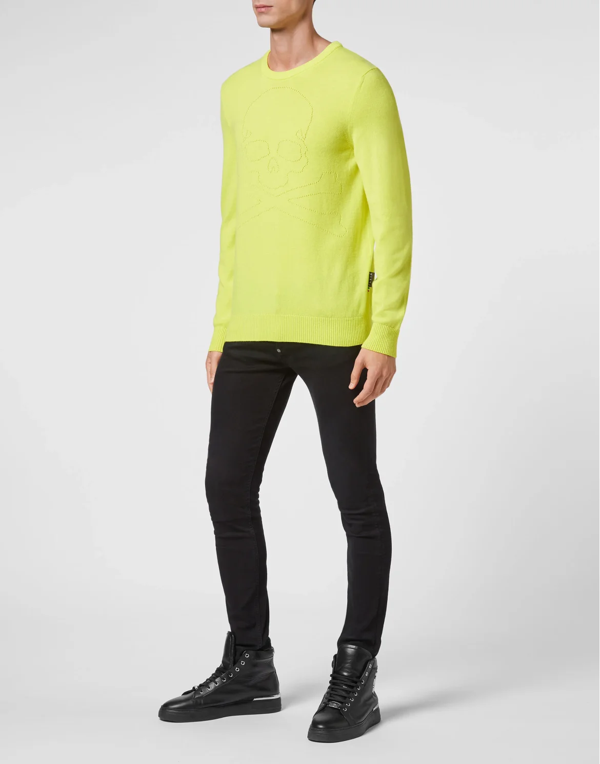 Cashmere Pullover Round Neck LS Skull and Plein, цвет: Желтый