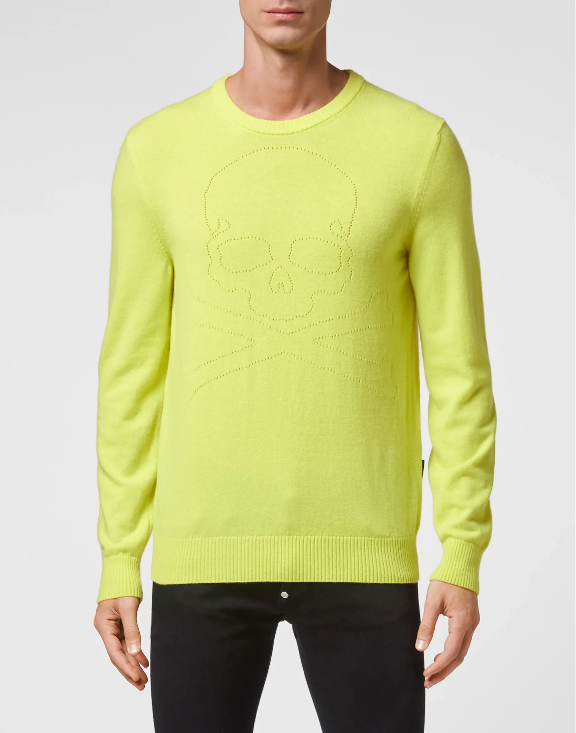 Cashmere Pullover Round Neck LS Skull and Plein, цвет: Желтый