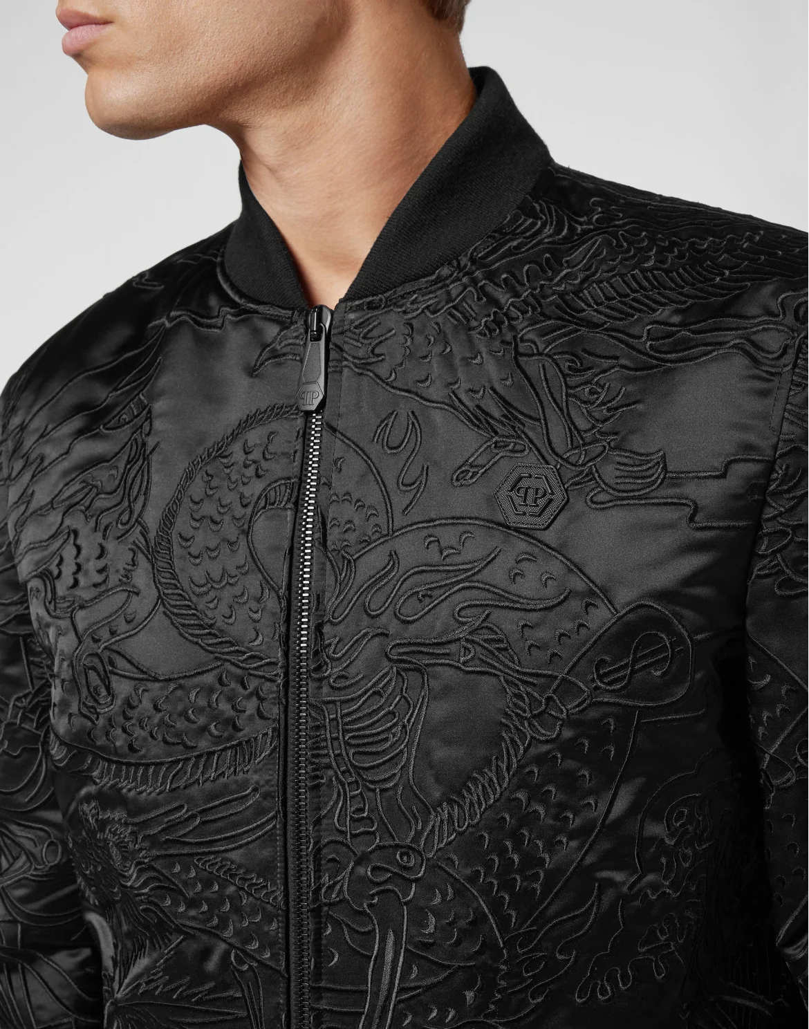 Satin Bomber Skeleton tattoo, цвет: Черный
