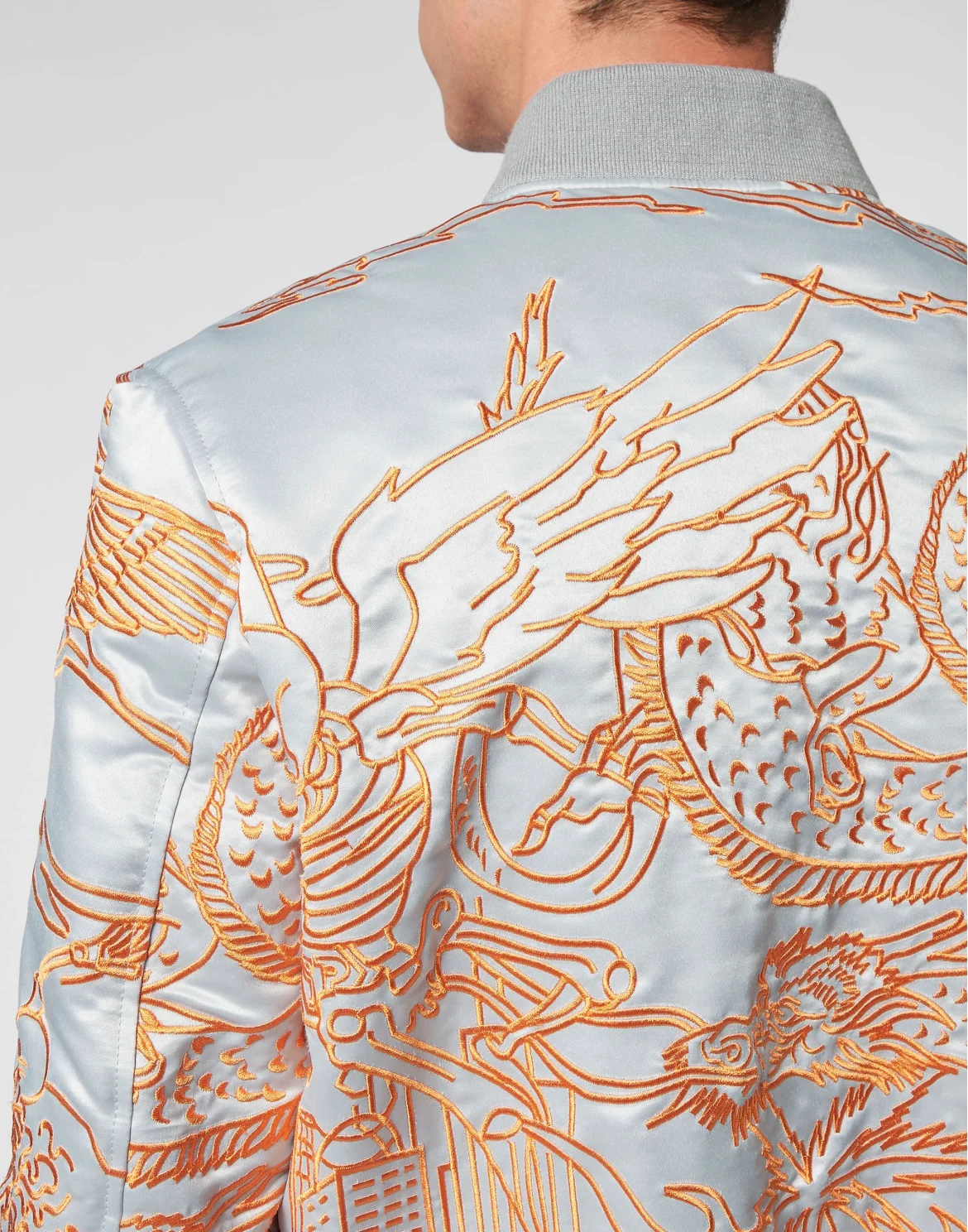 Satin Bomber Skeleton tattoo, цвет: Серый